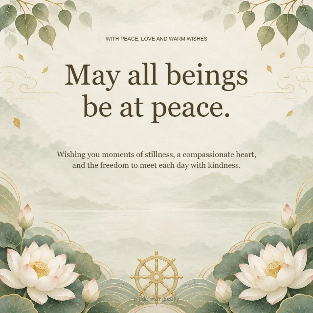 Loving-kindness: May all beings be at peace.