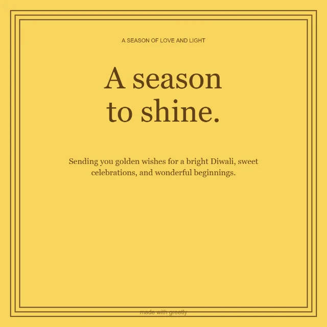 Golden Diwali: A season to shine.