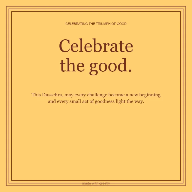 Saffron celebration: Celebrate the good.