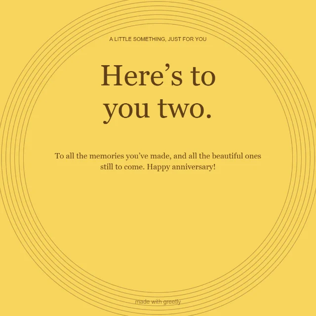 Anniversary · A beautiful chapter: Here’s to you two.