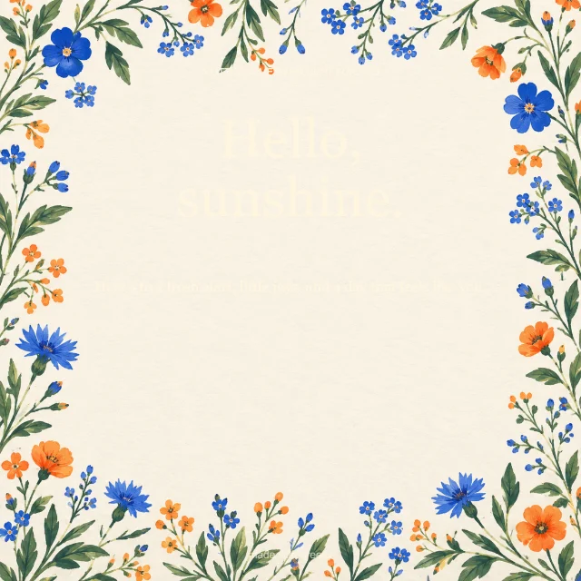 Everyday · Something special: Hello, sunshine.