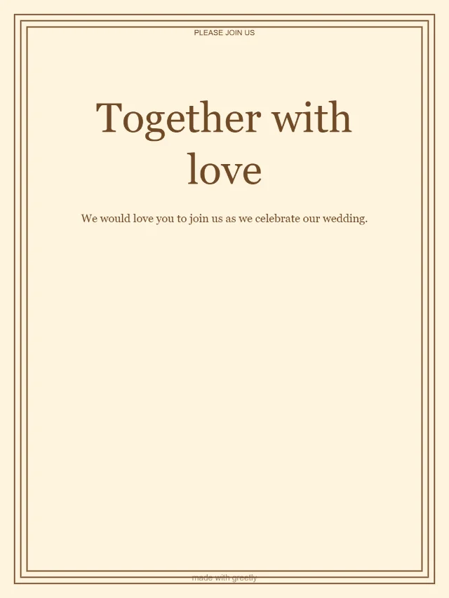 Wedding invitation: Together with love
